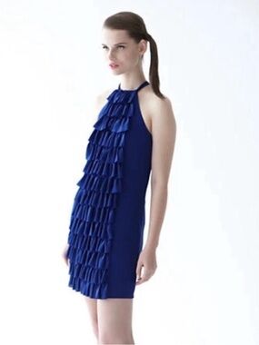 Va et Vien for BHLDN Cobalt Halter Ruffle Dress
